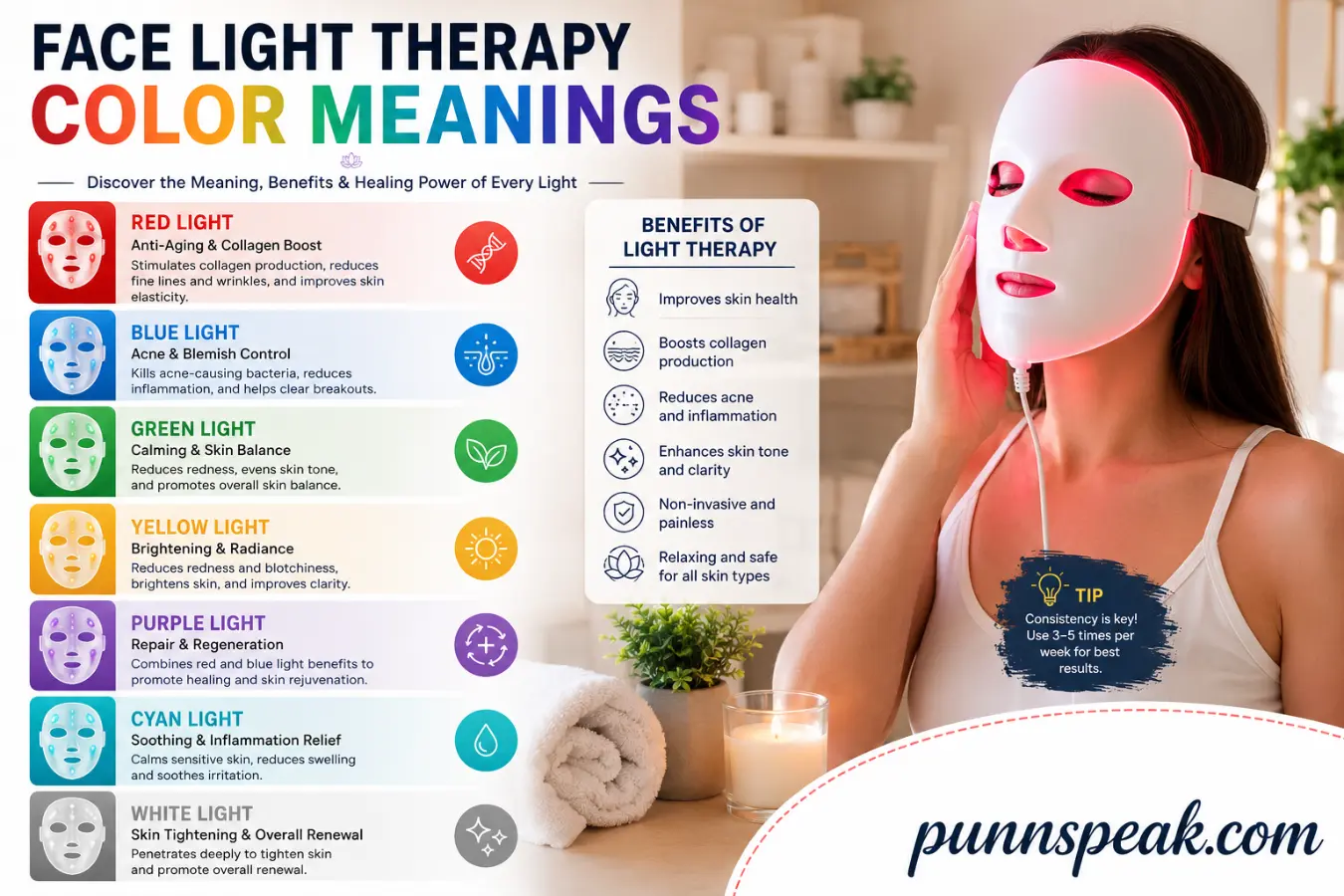 face light therapy color meanings