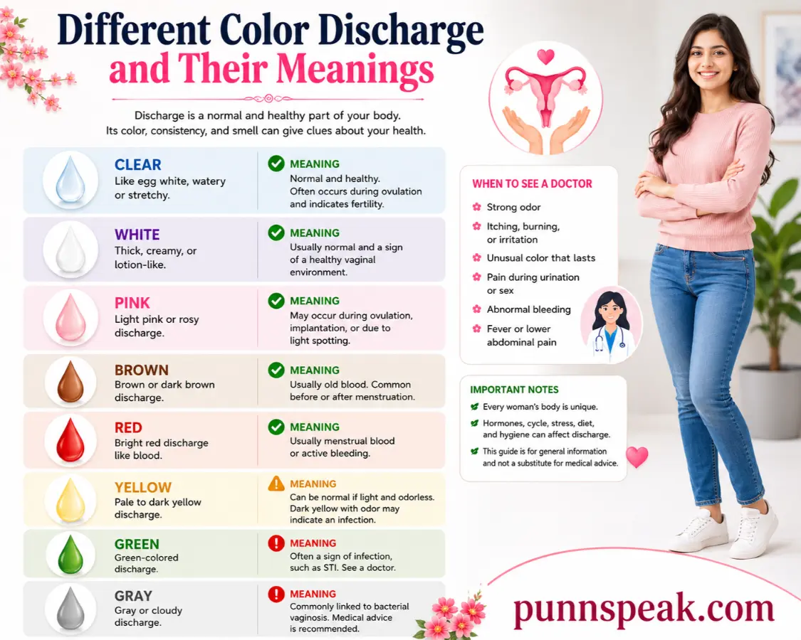 different color discharge and their meanings