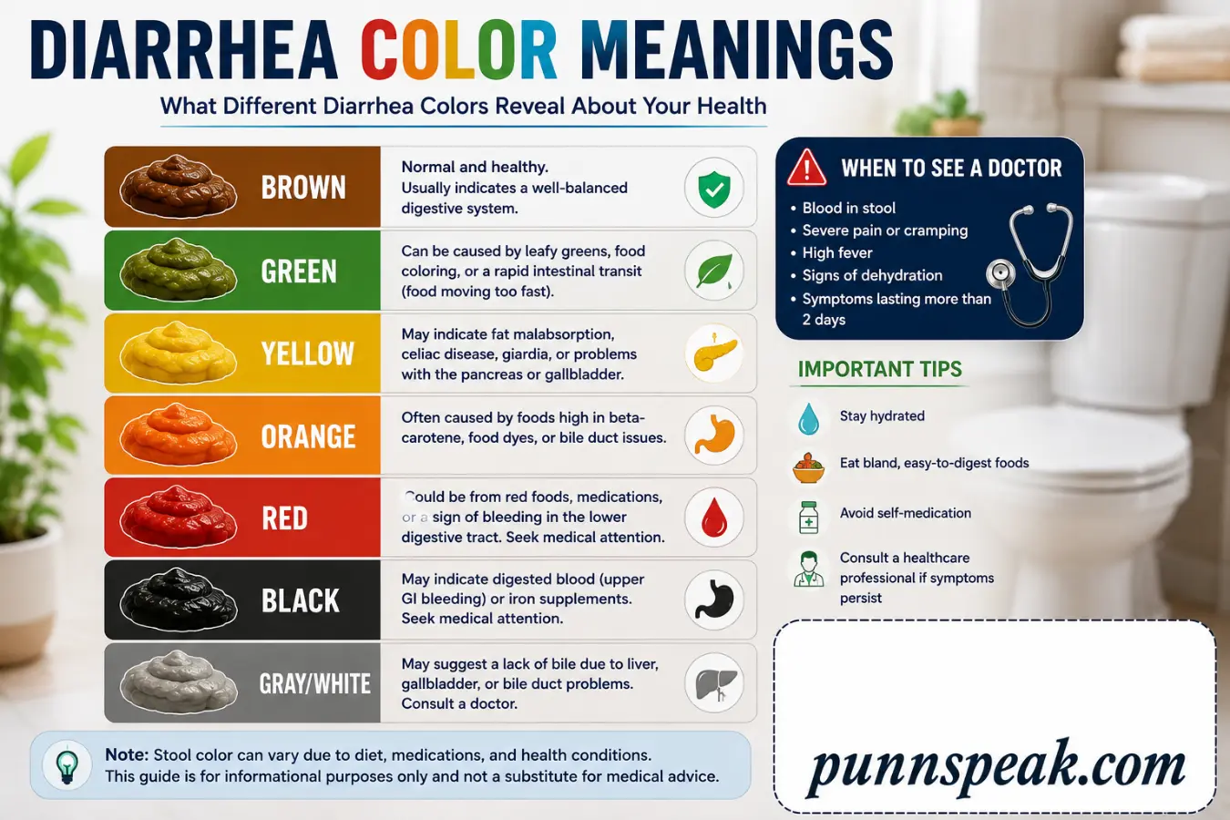 Diarrhea Color Meanings