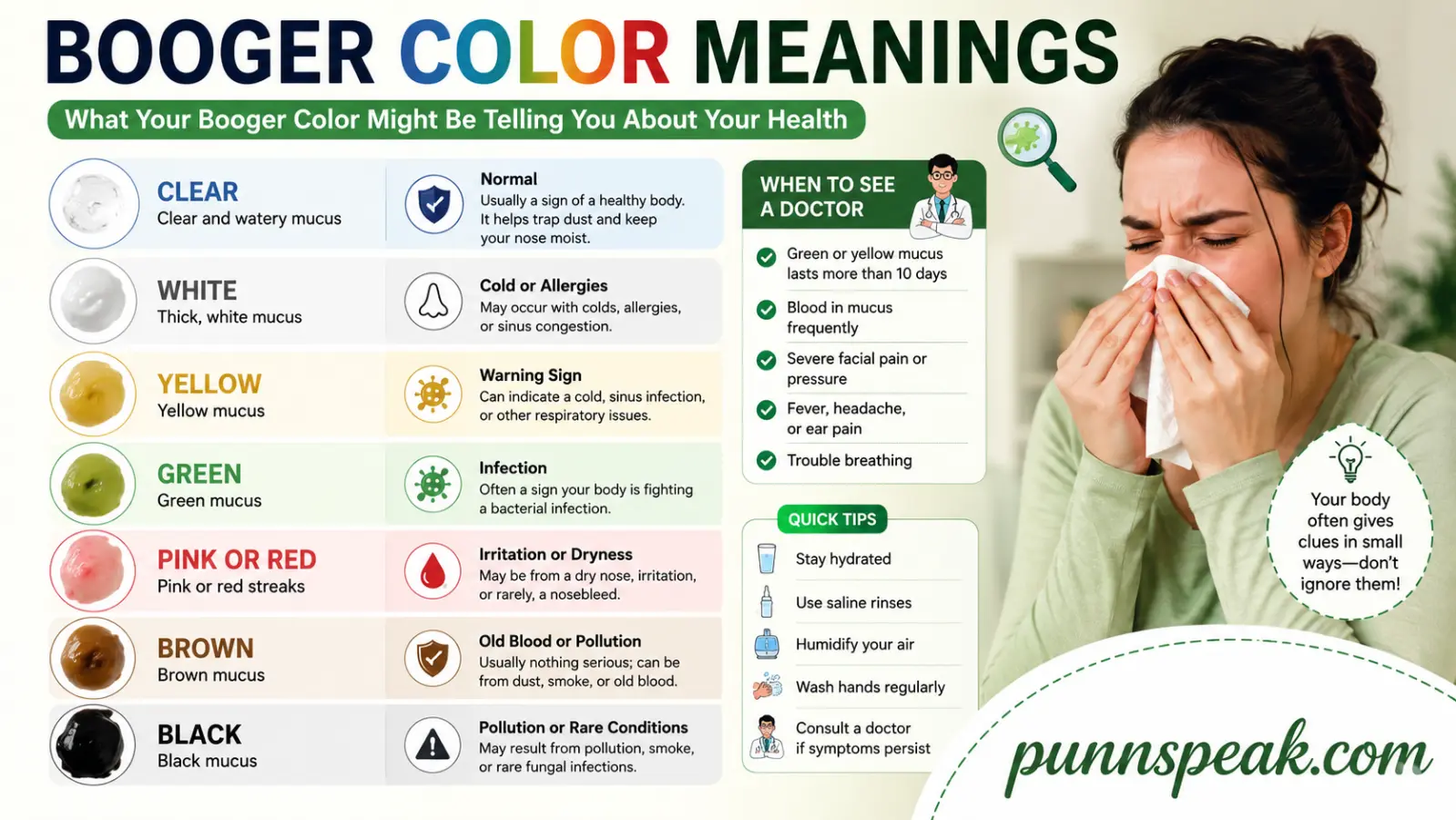booger color meanings