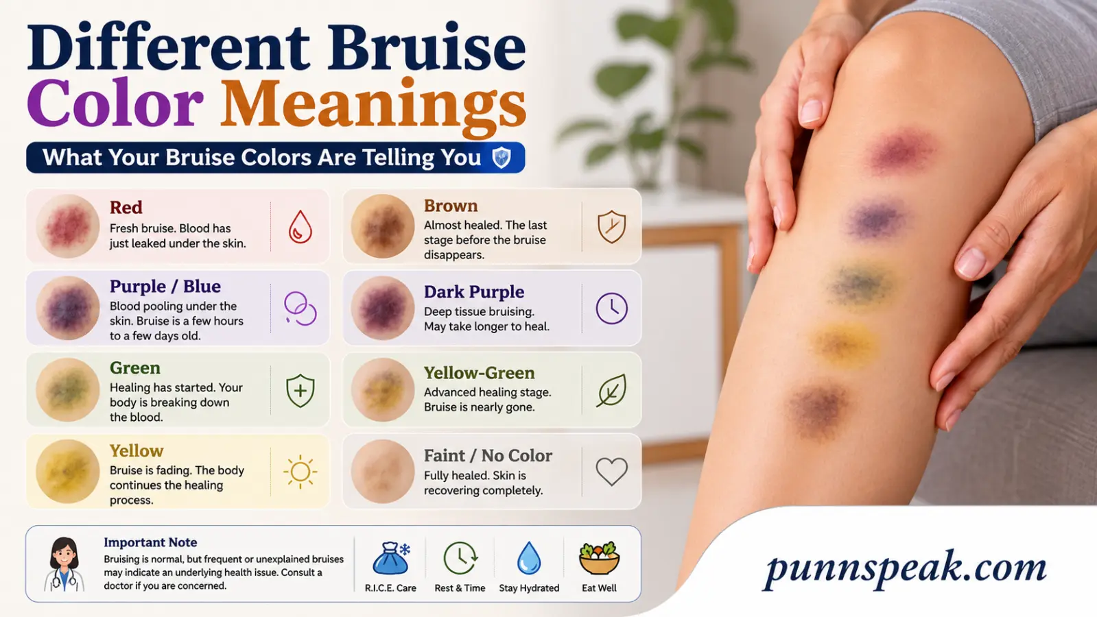 Different Bruise Color Meanings