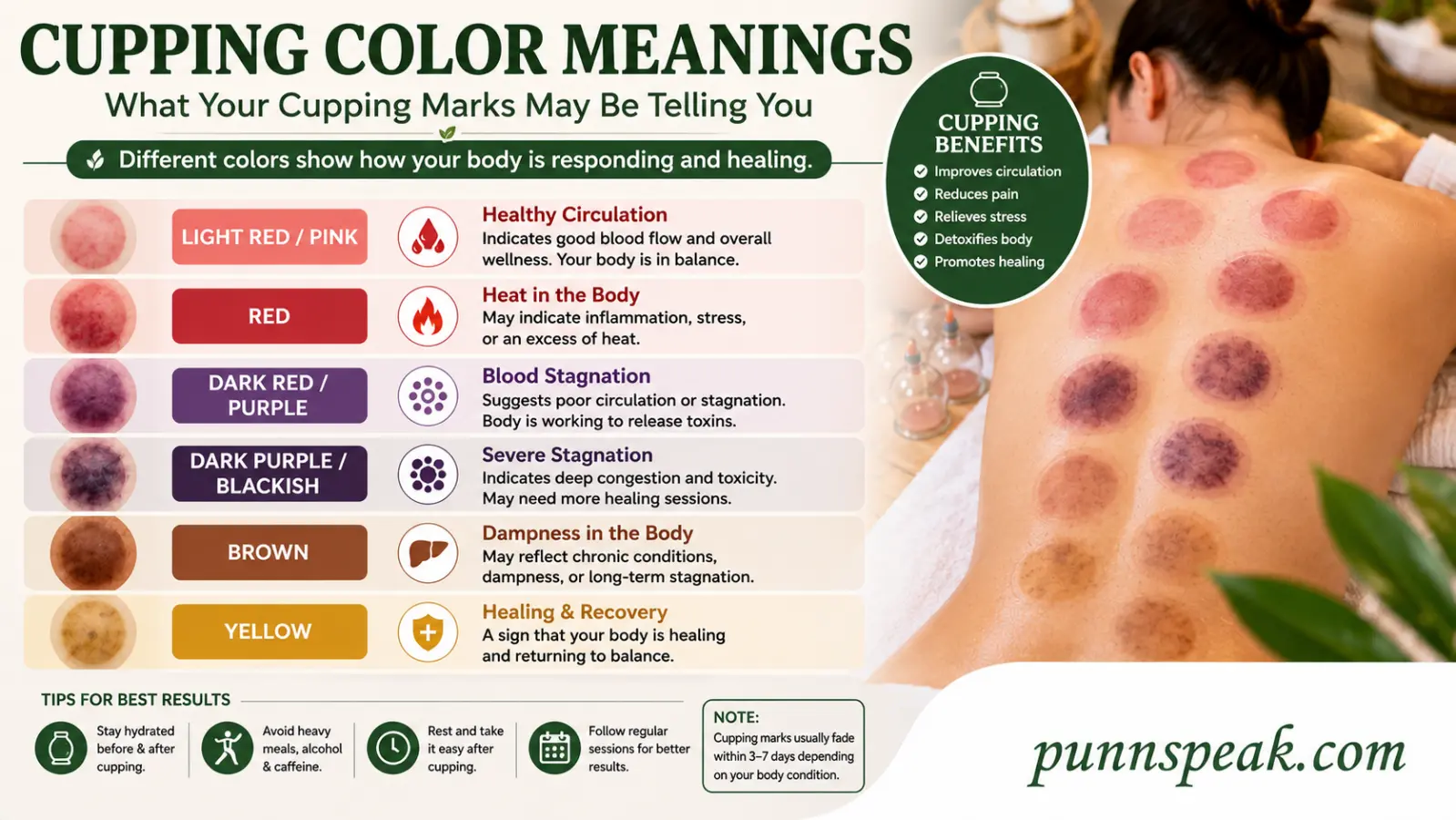 cupping color meanings