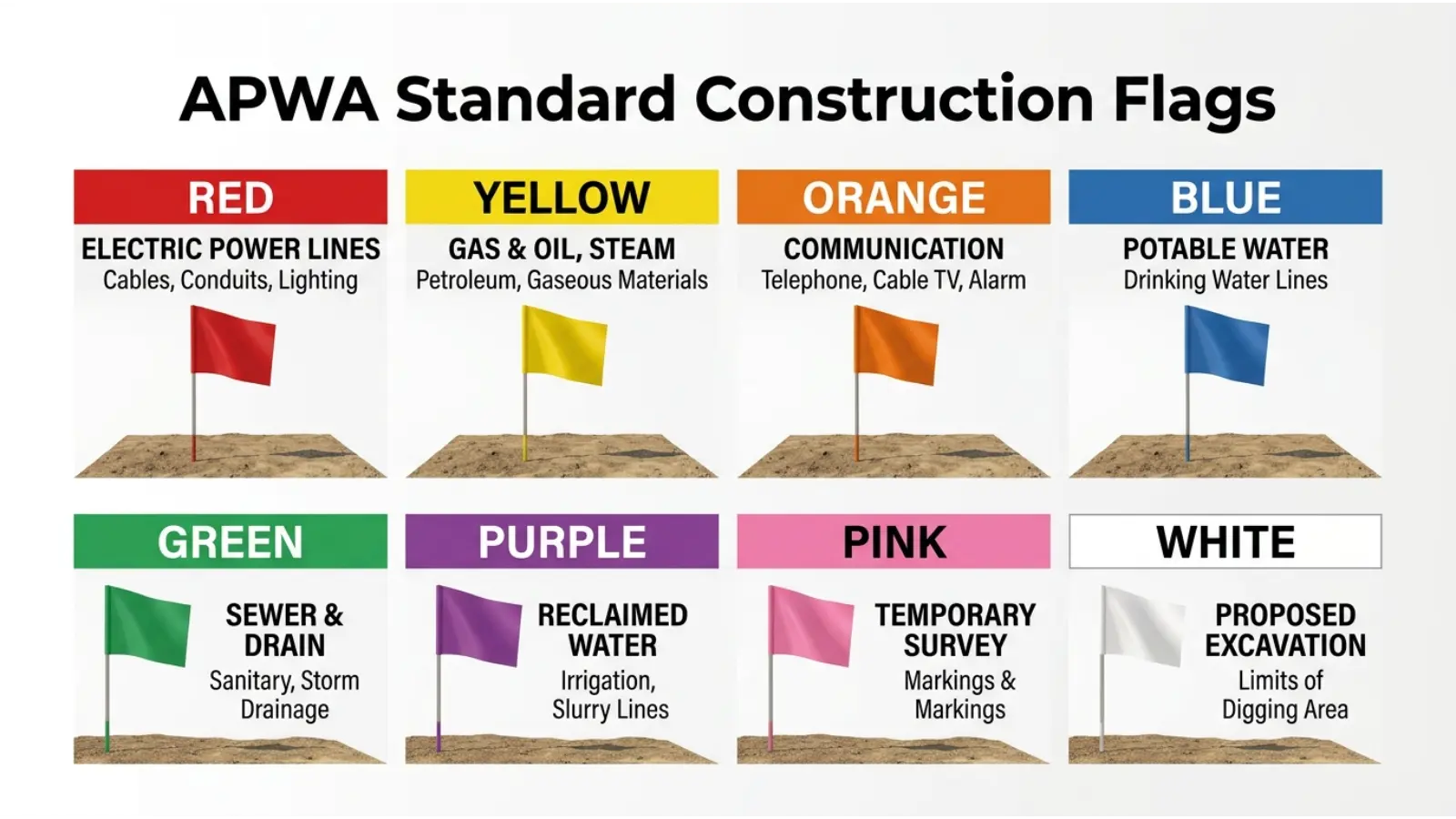 Standard Construction Flag Color Meanings