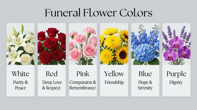 Flower Color Meanings for Funerals