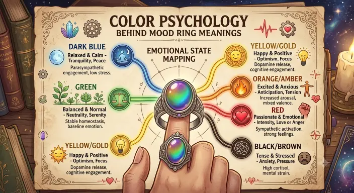 Color Psychology Behind Mood Ring Meanings