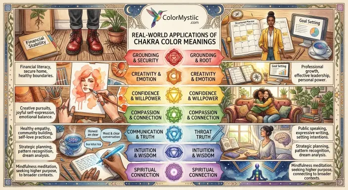Real-World Applications of Chakra Color Meanings