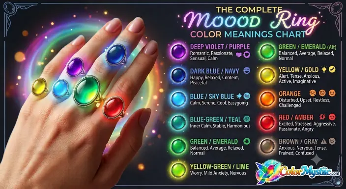 Complete Mood Ring Color Meanings Chart