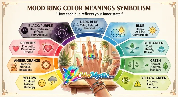 What Do Mood Ring Color Meanings Symbolize?