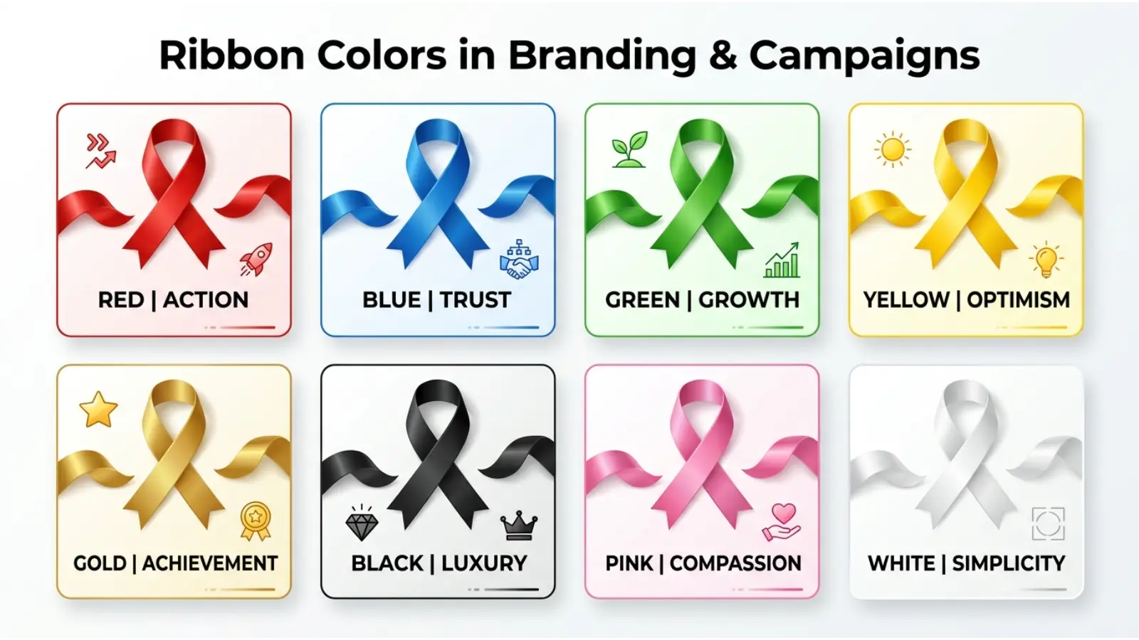 Different Ribbon Colors in Branding and Campaigns