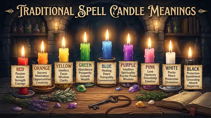 Traditional Spell Candle Color Meanings