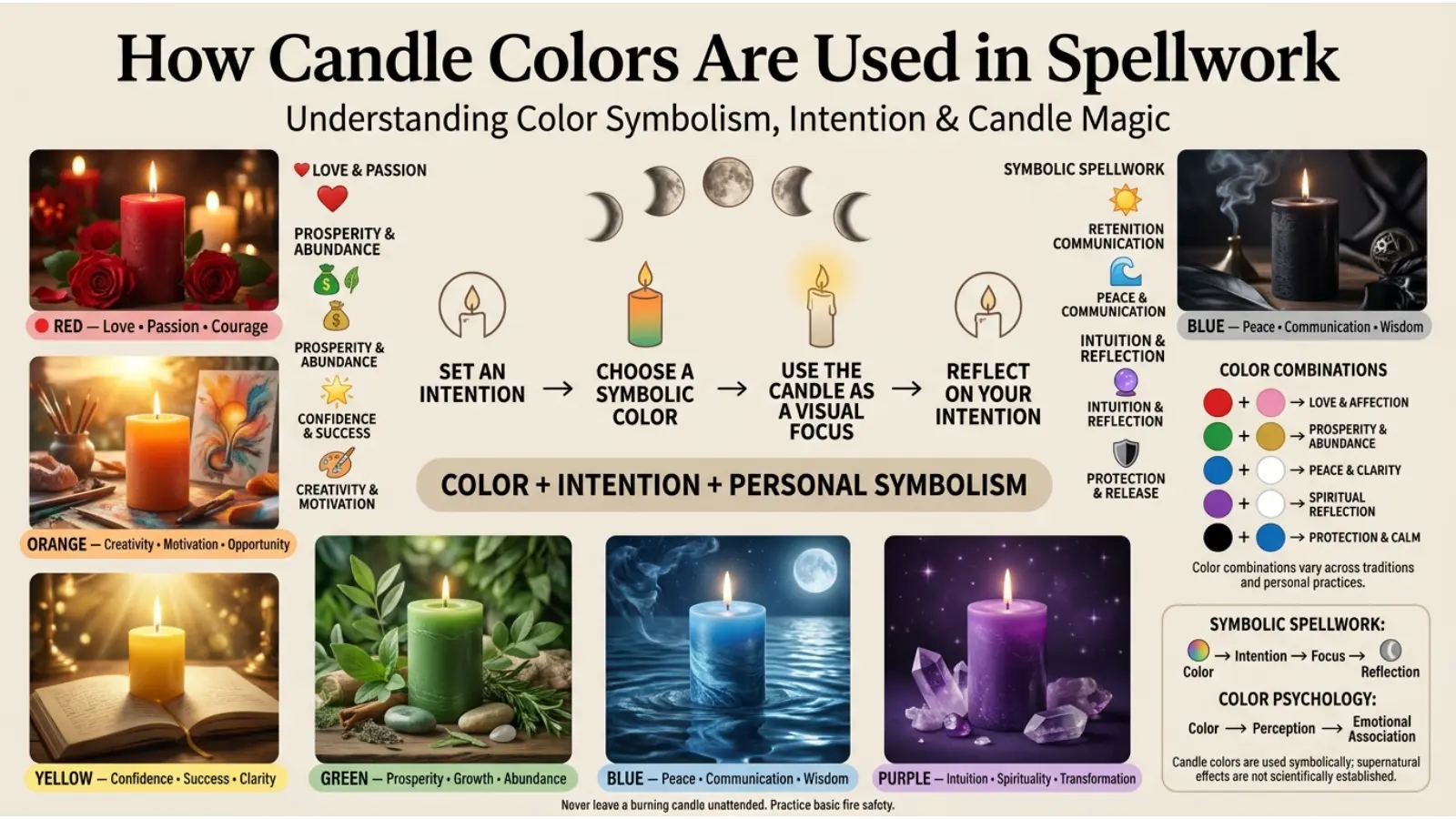 How Candle Colors Are Used in Spellwork