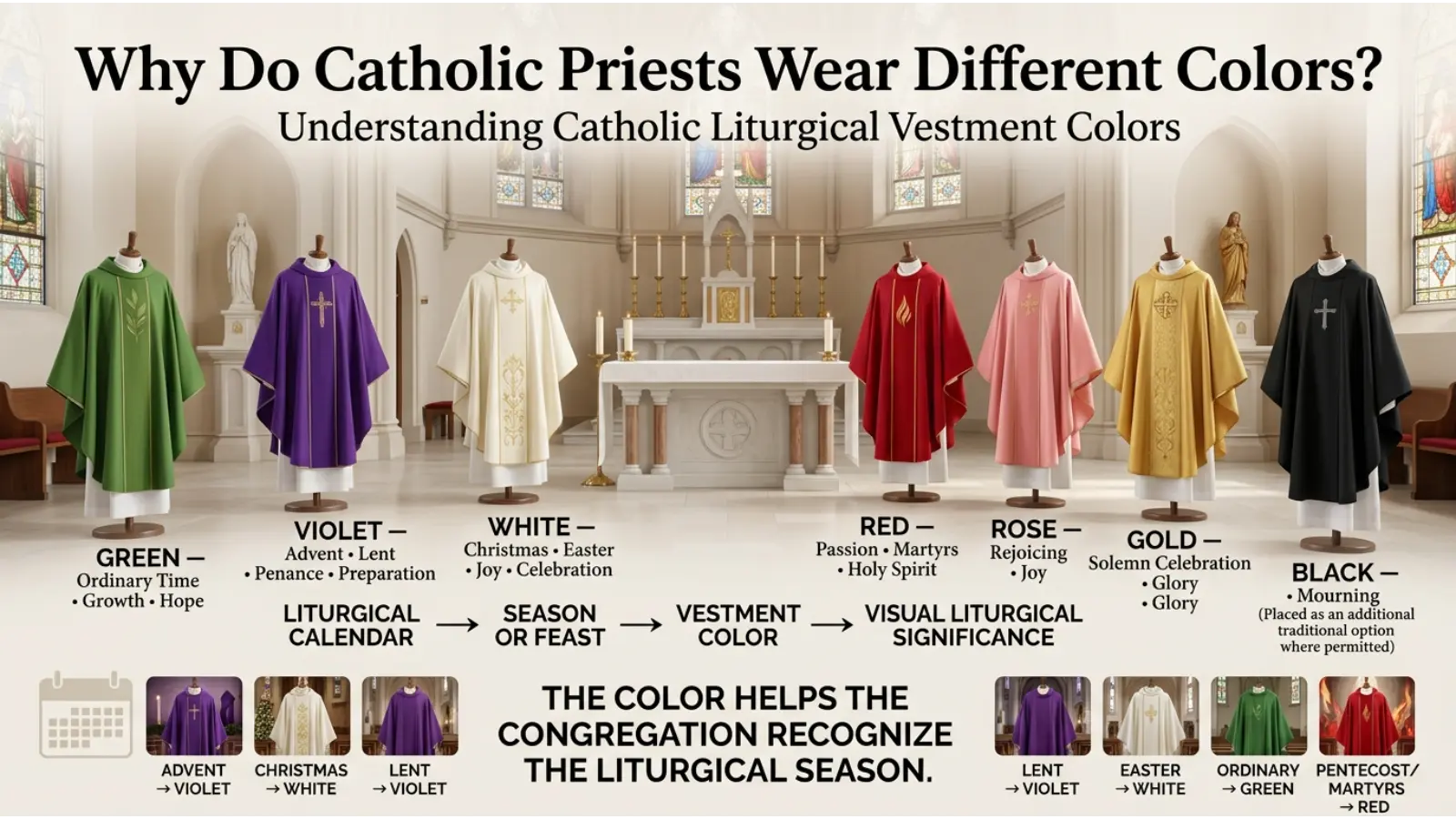 Why Do Catholic Priests Wear Different Colors?
