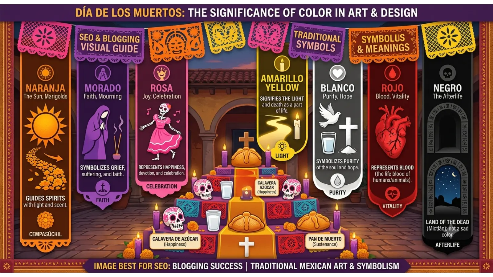 Día de los Muertos Colors in Art and Design
