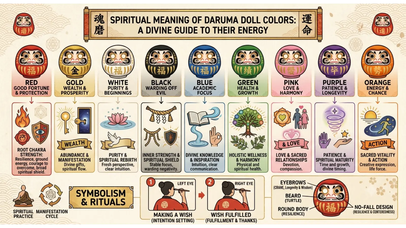 Spiritual Meaning of Daruma Doll Colors