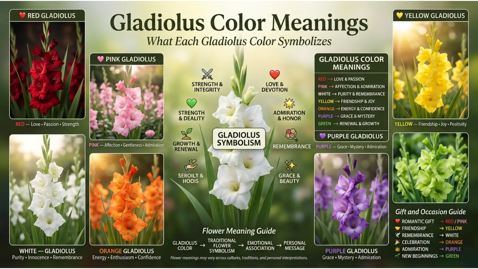 Gladiolus Color Meanings
