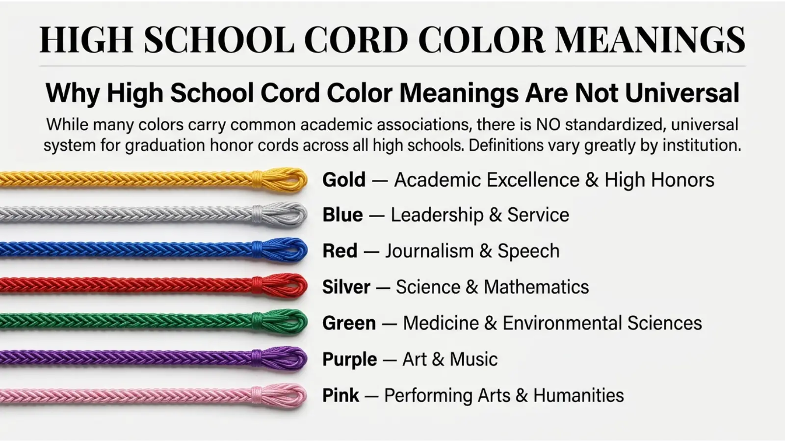Why High School Cord Color Meanings Are Not Universal