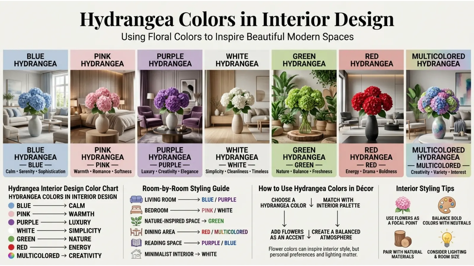 Hydrangea Colors in Interior Design
