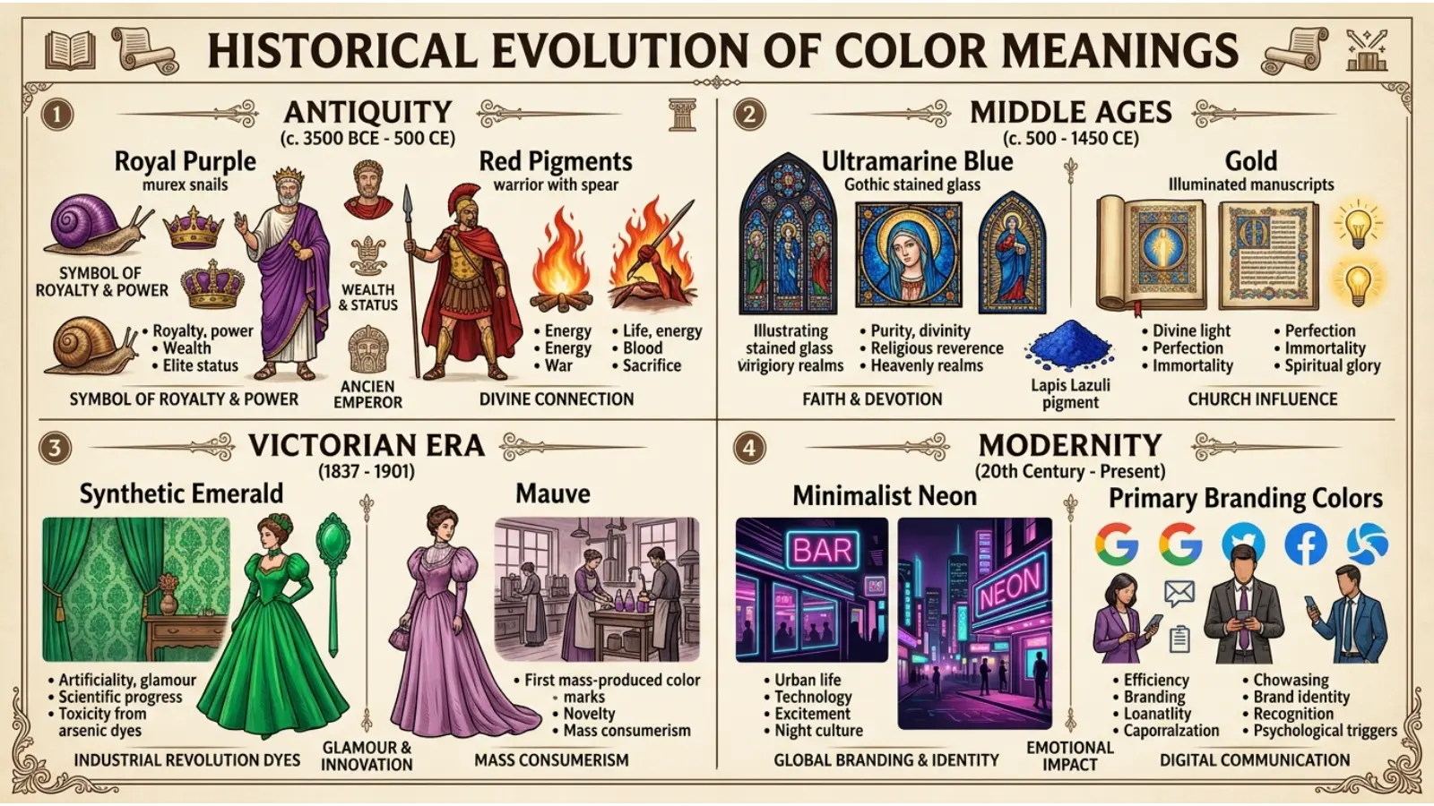 Historical Evolution of Color Meanings