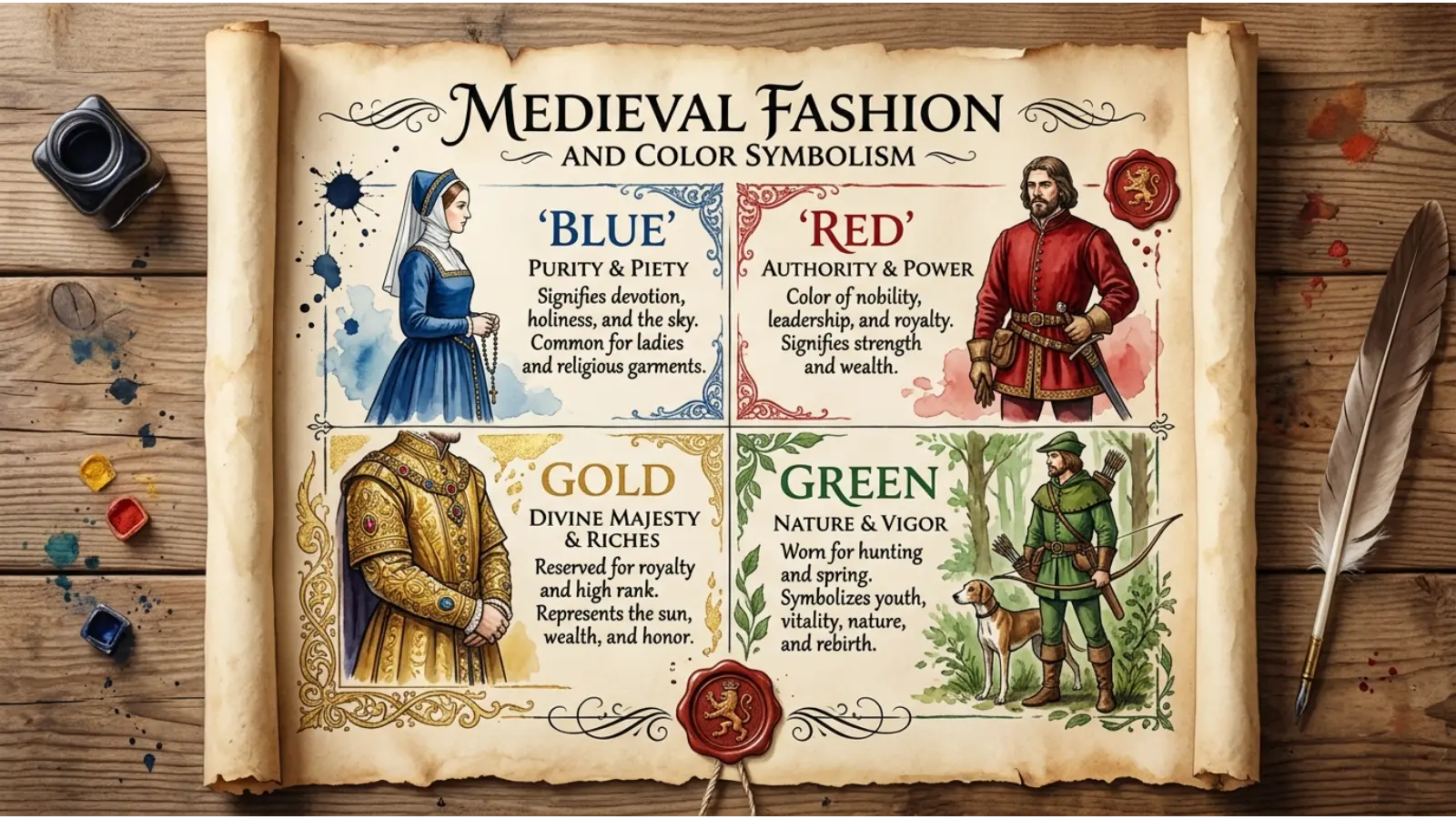Medieval Fashion and Color Symbolism