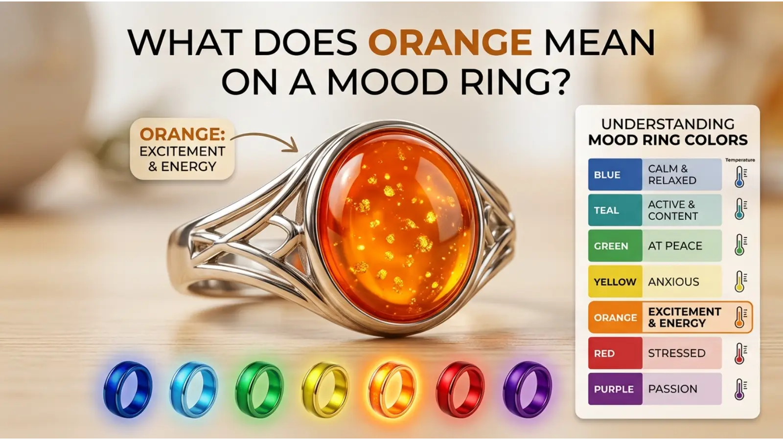 Mood Ring Color Orange Meanings