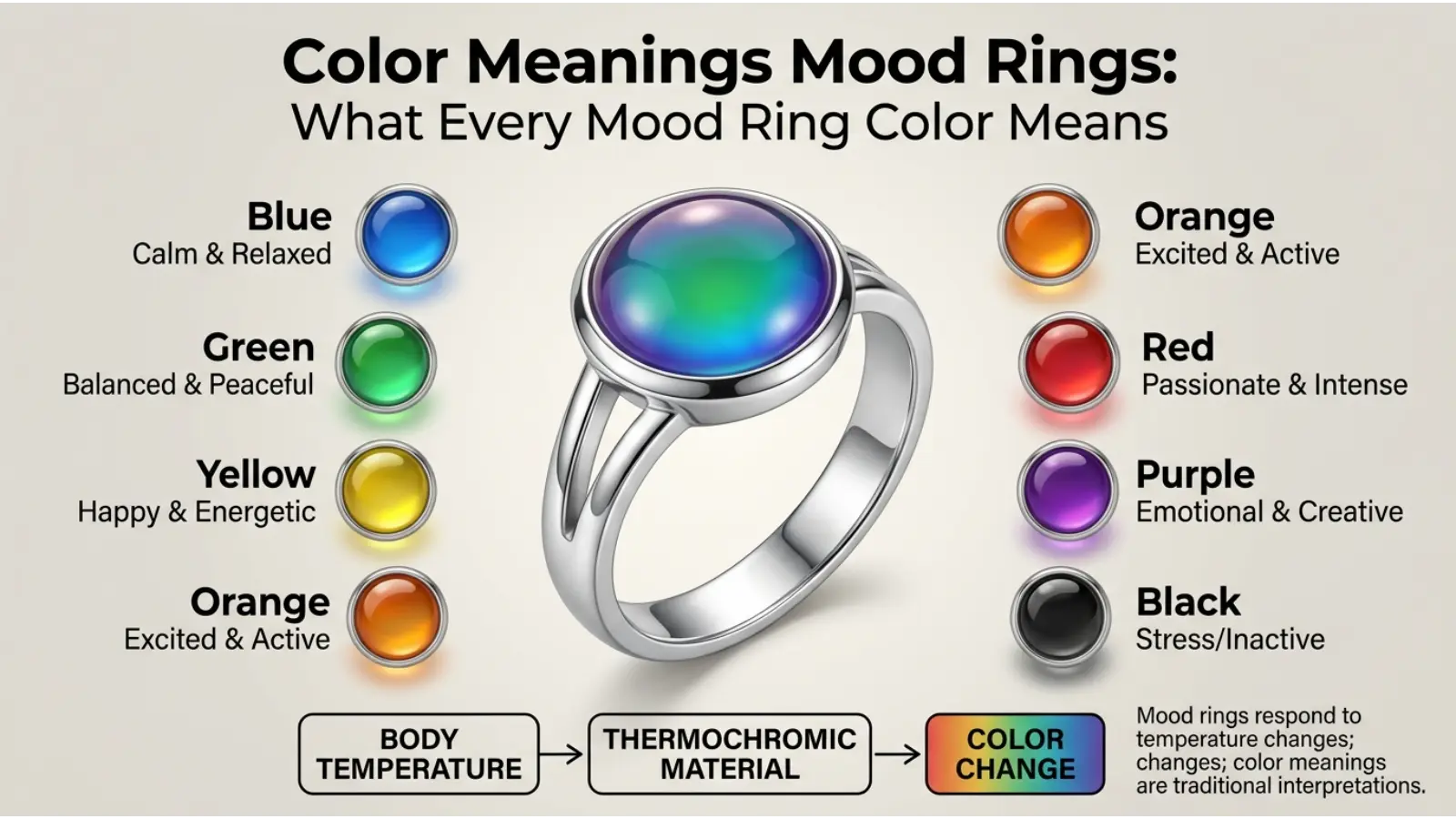 Color Meanings Mood Rings