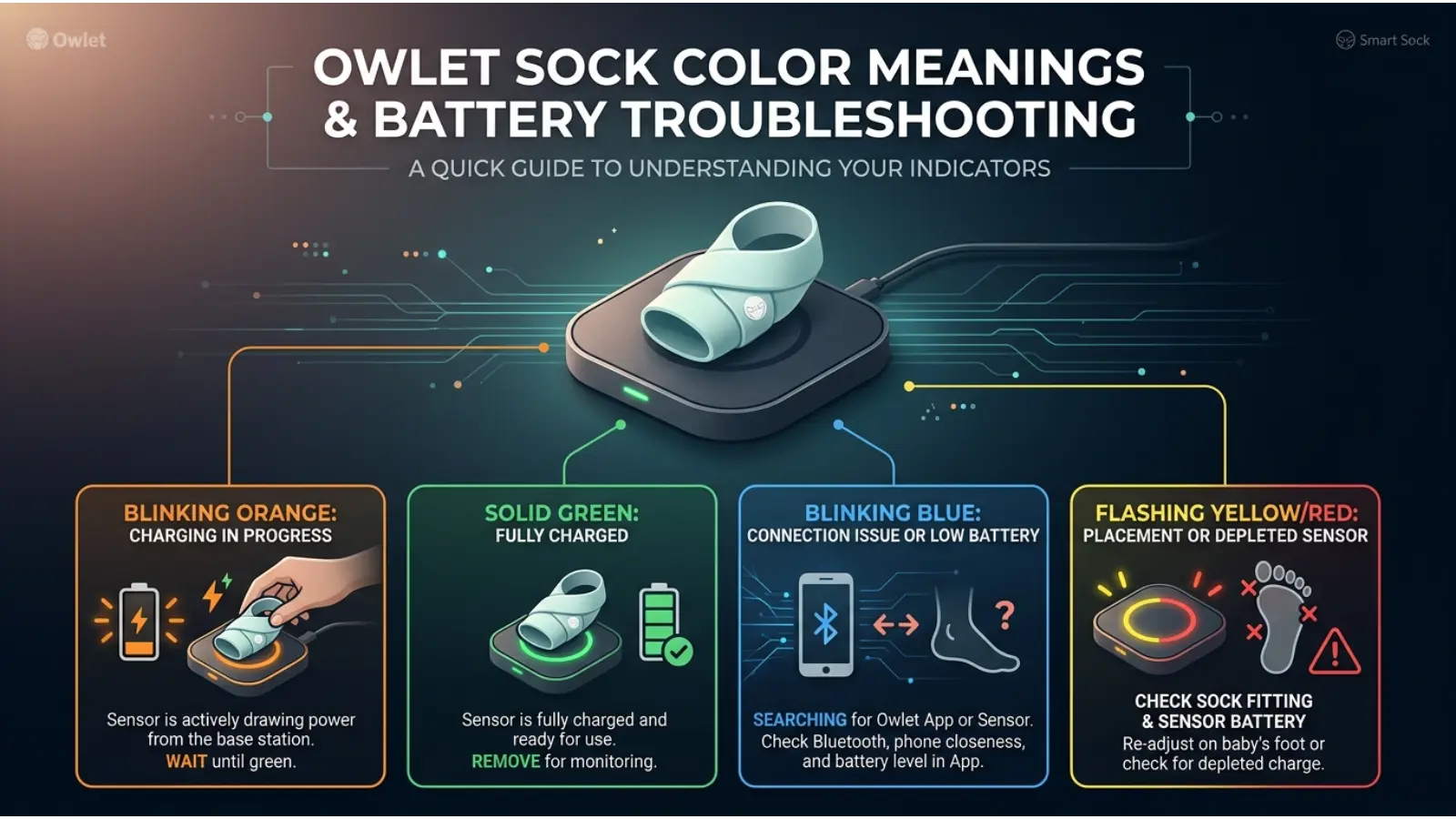 Owlet Sock Color Meanings and Battery Problems