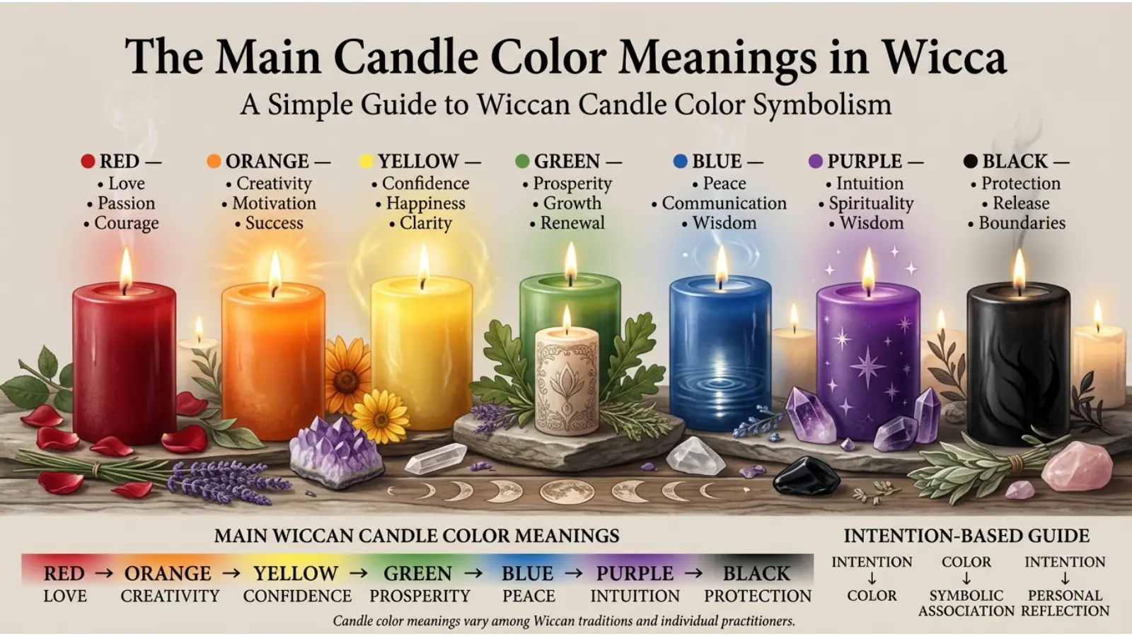 The Main Candle Color Meanings in Wicca
