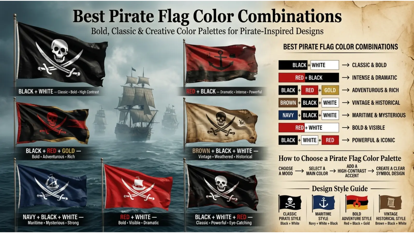 Best Pirate Flag Color Combinations