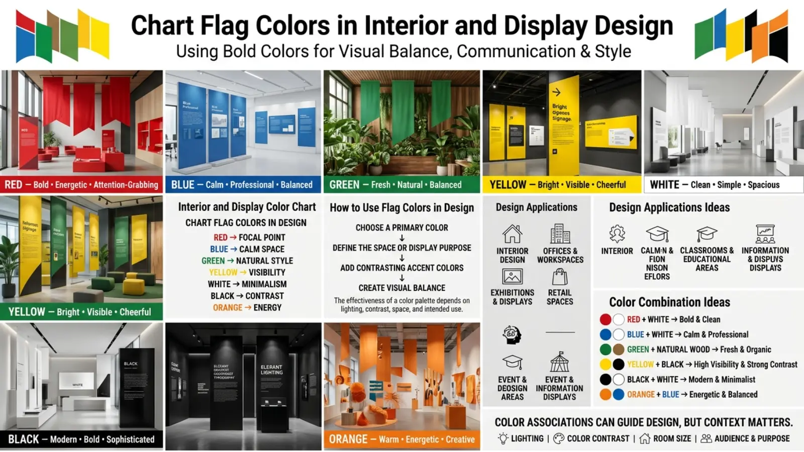 Chart Flag Colors in Interior and Display Design