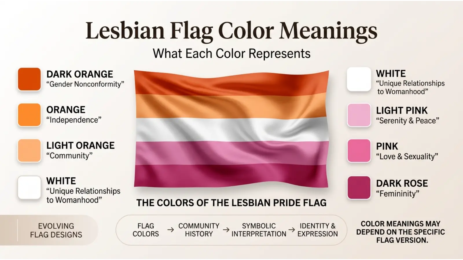 Lesbian Flag Color Meanings