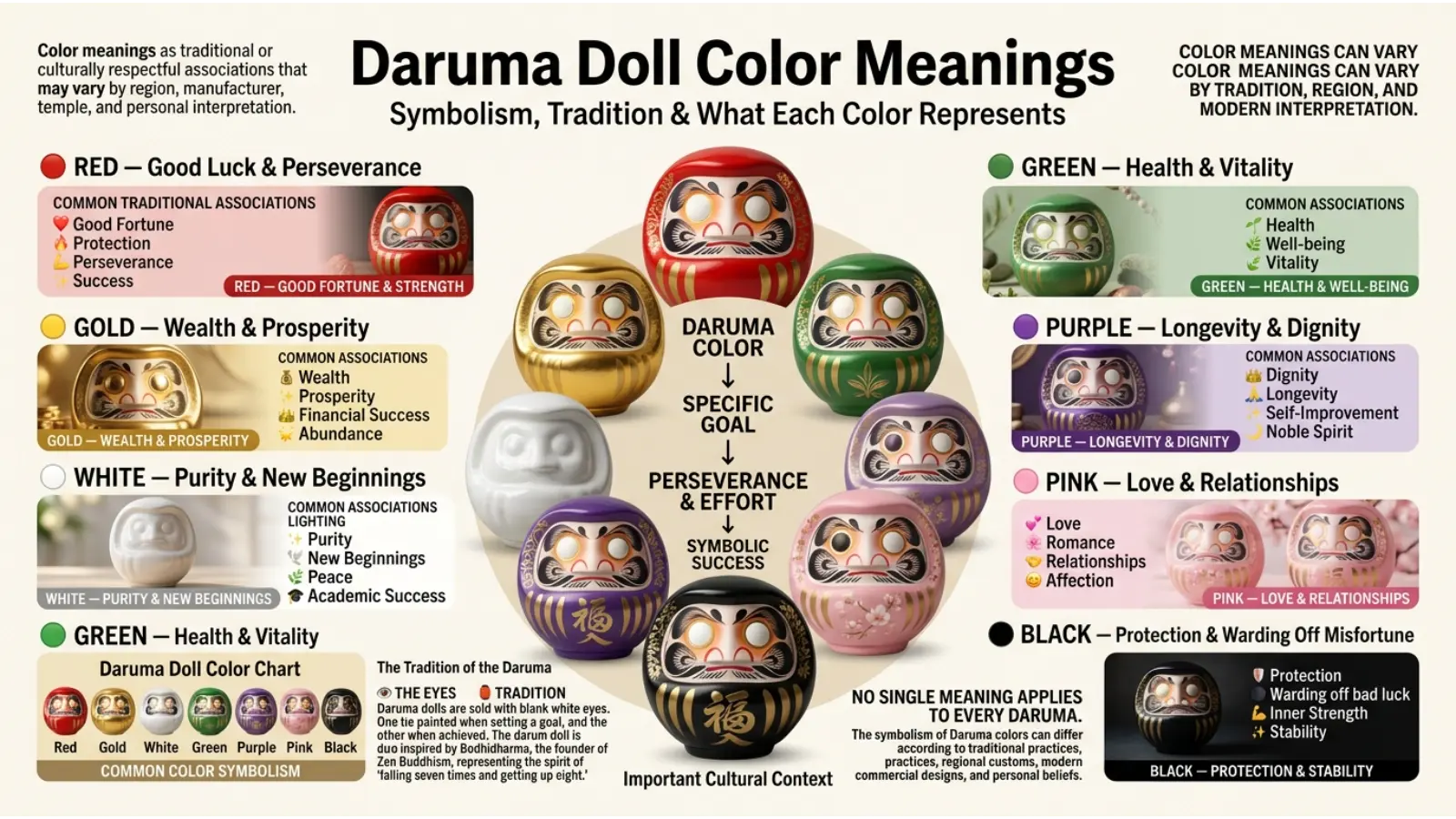 Daruma Doll Color Meanings