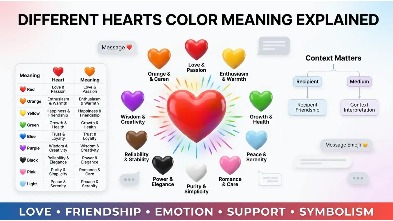 Different Hearts Color Meaning Explained