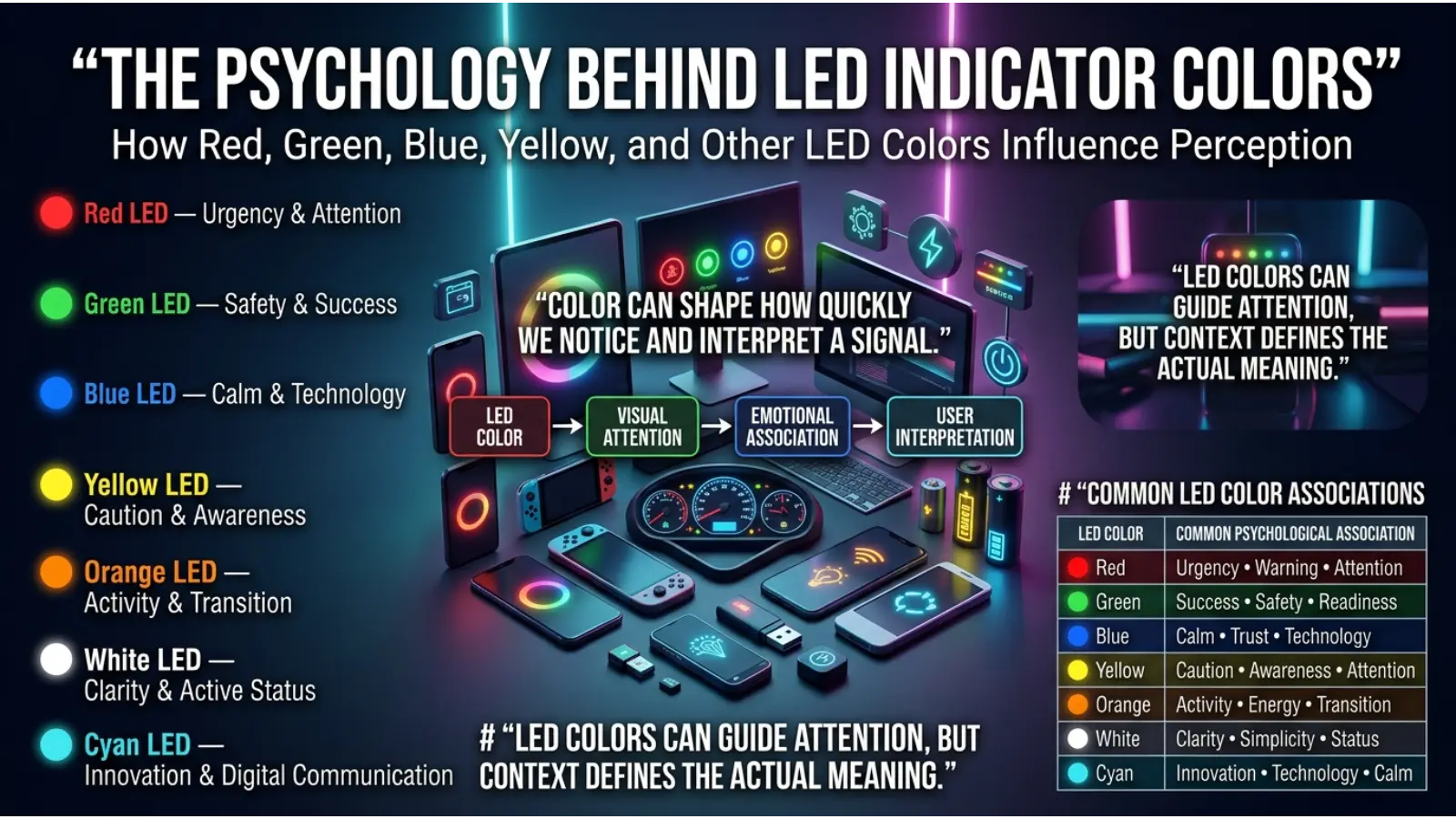 The Psychology Behind LED Indicator Colors