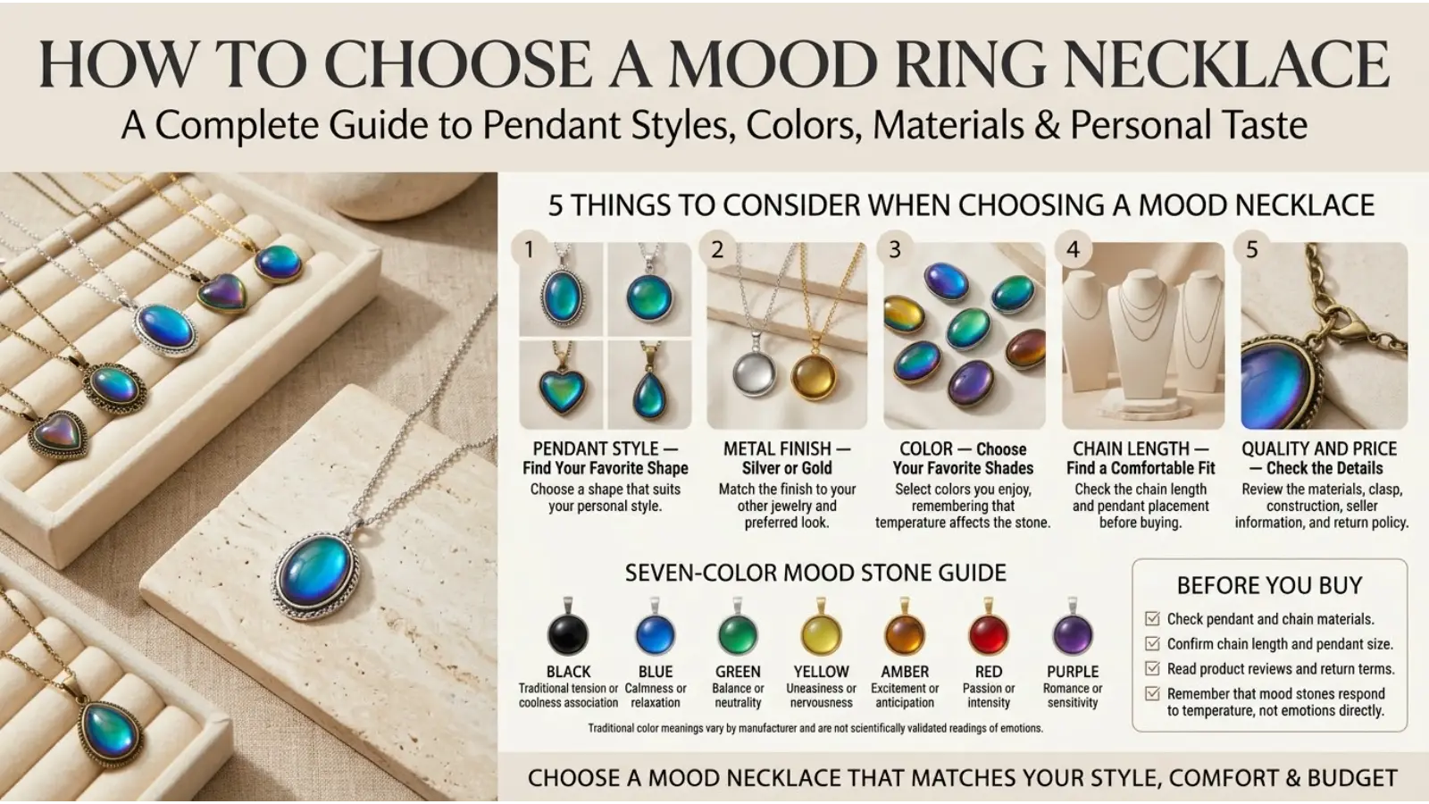 How to Choose a Mood Ring Necklace