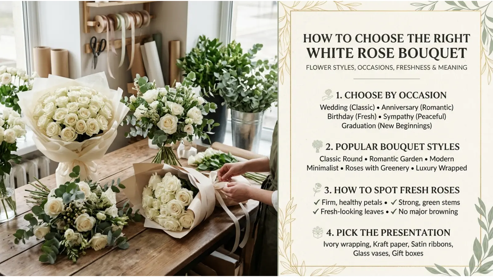 How to Choose the Right White Rose Bouquet