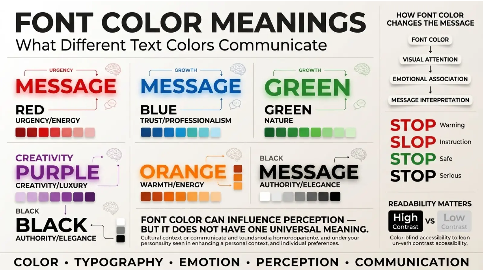 Font Color Meanings