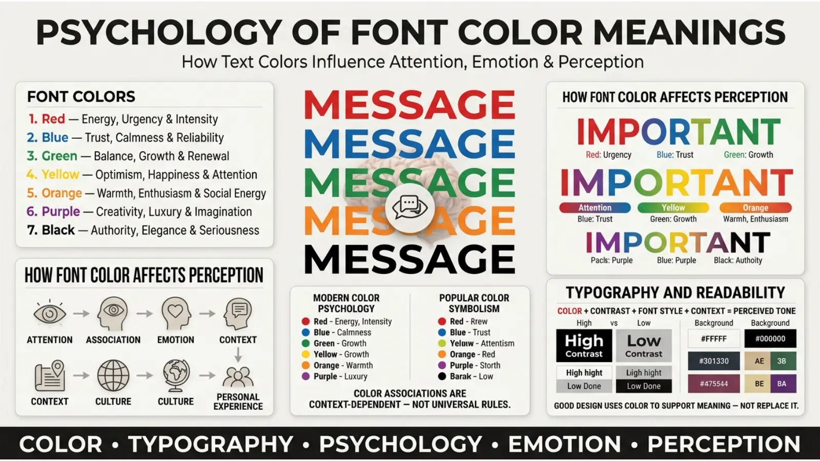 Psychology of Font Color Meanings