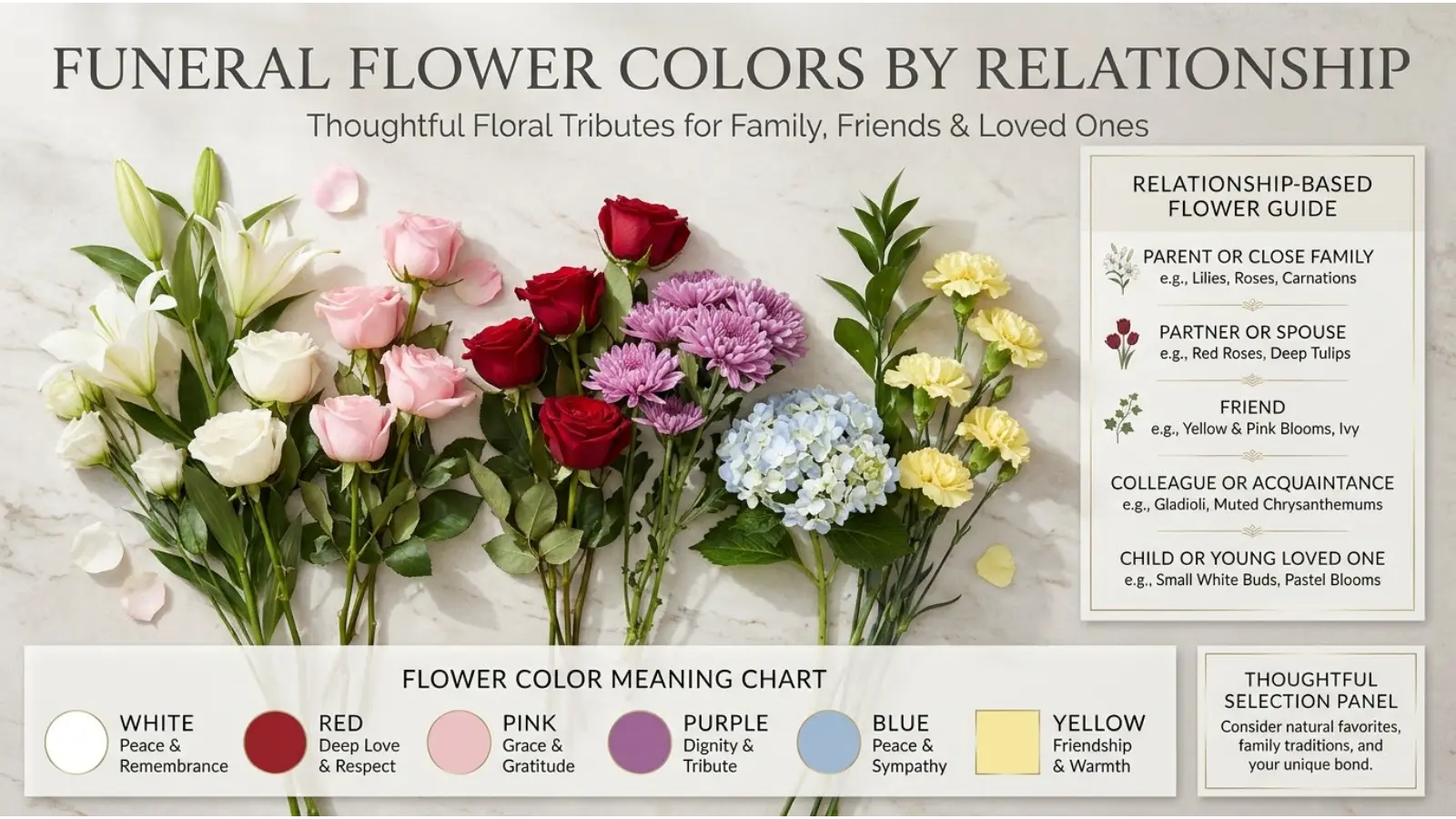 Funeral Flower Color Meanings: A Complete Guide