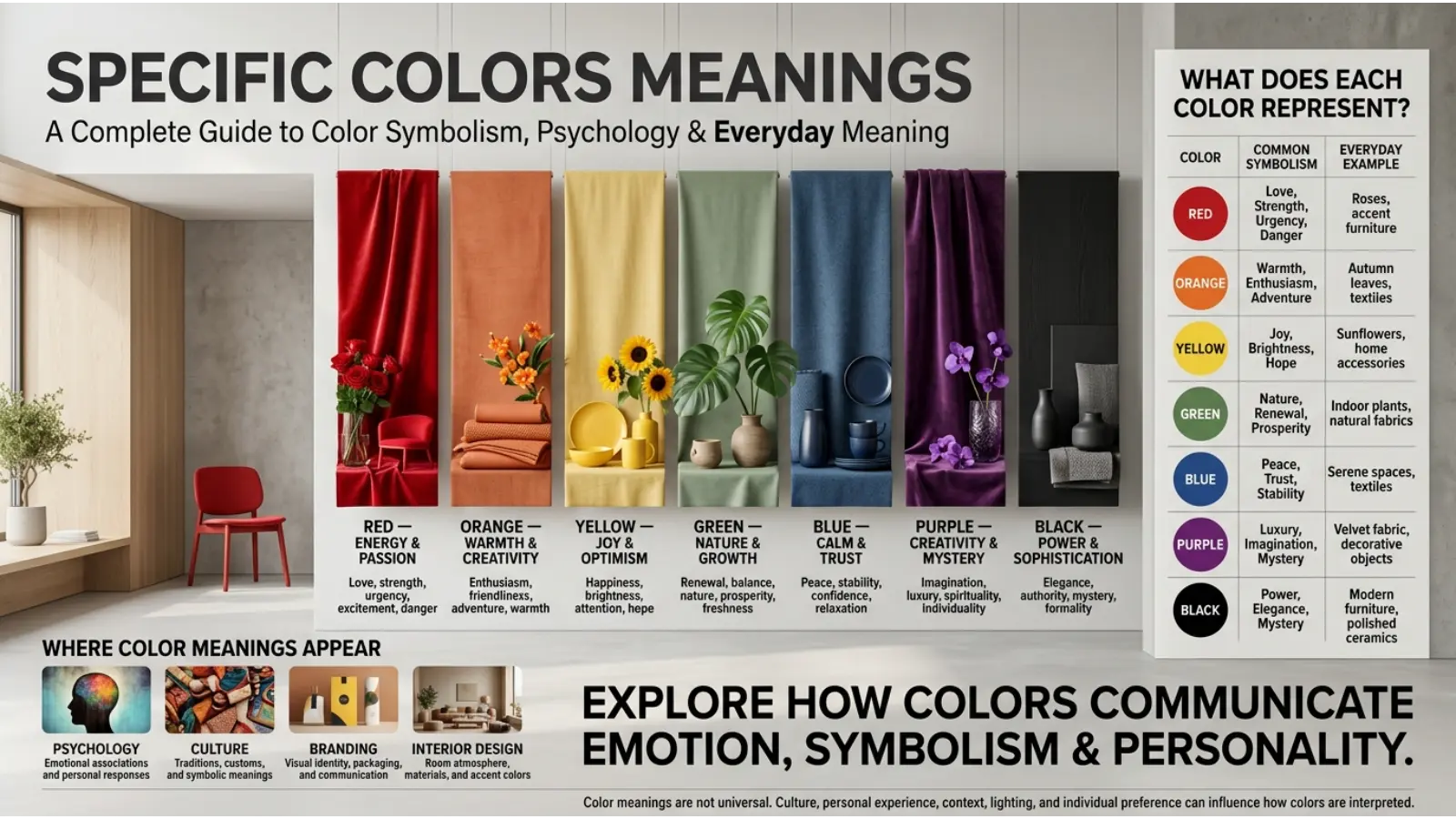 Specific Colors Meanings