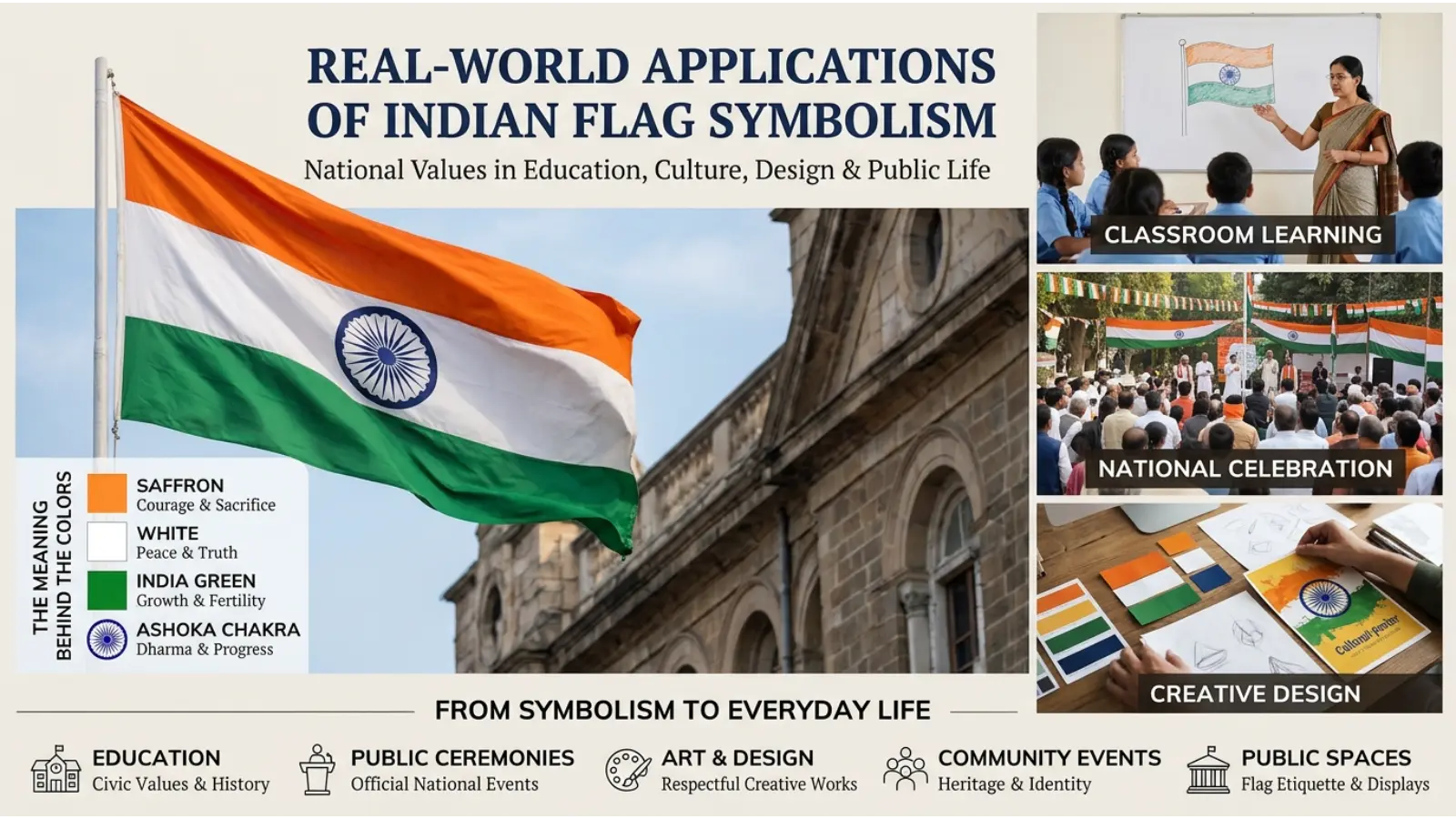 Real-World Applications of Indian Flag Symbolism