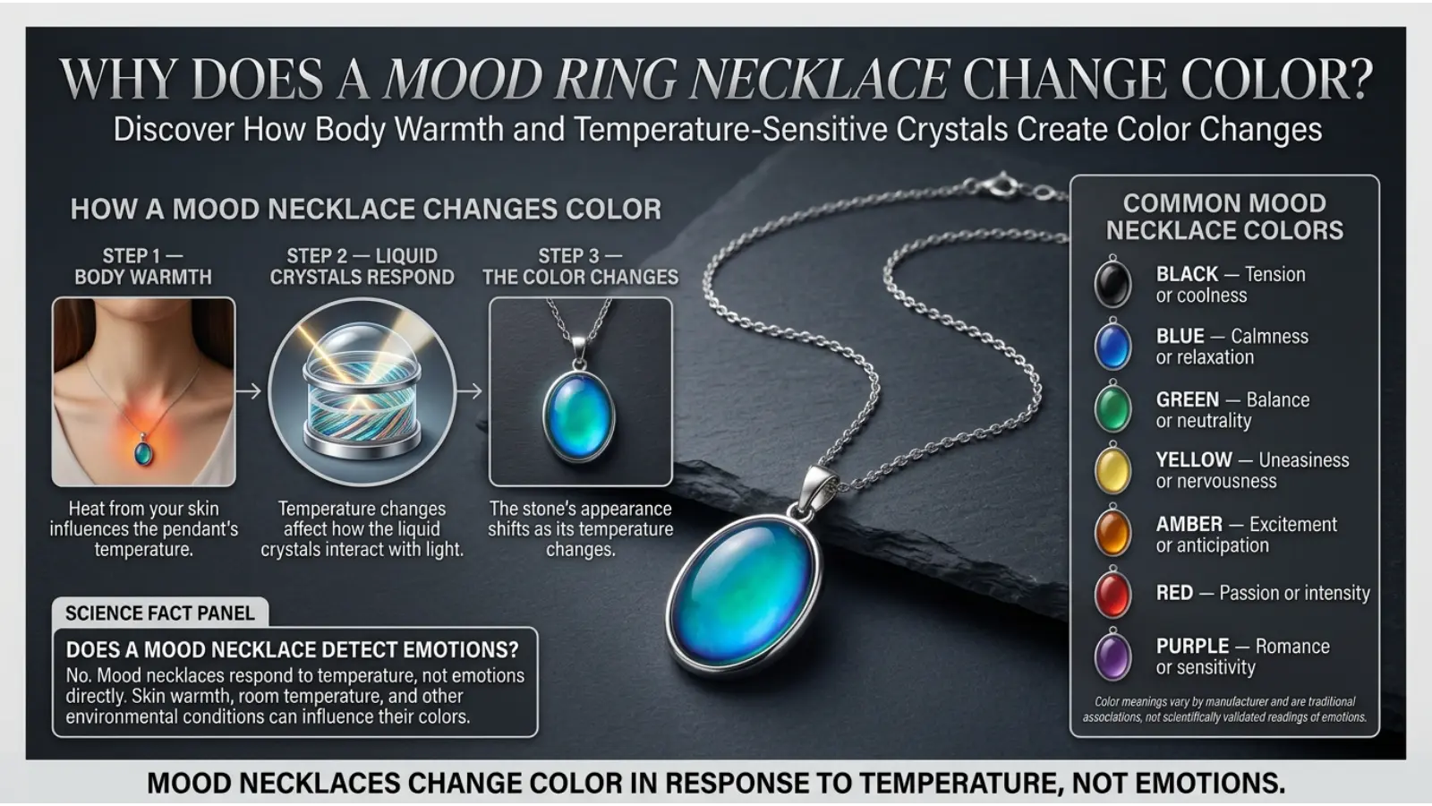Why Does a Mood Ring Necklace Change Color?