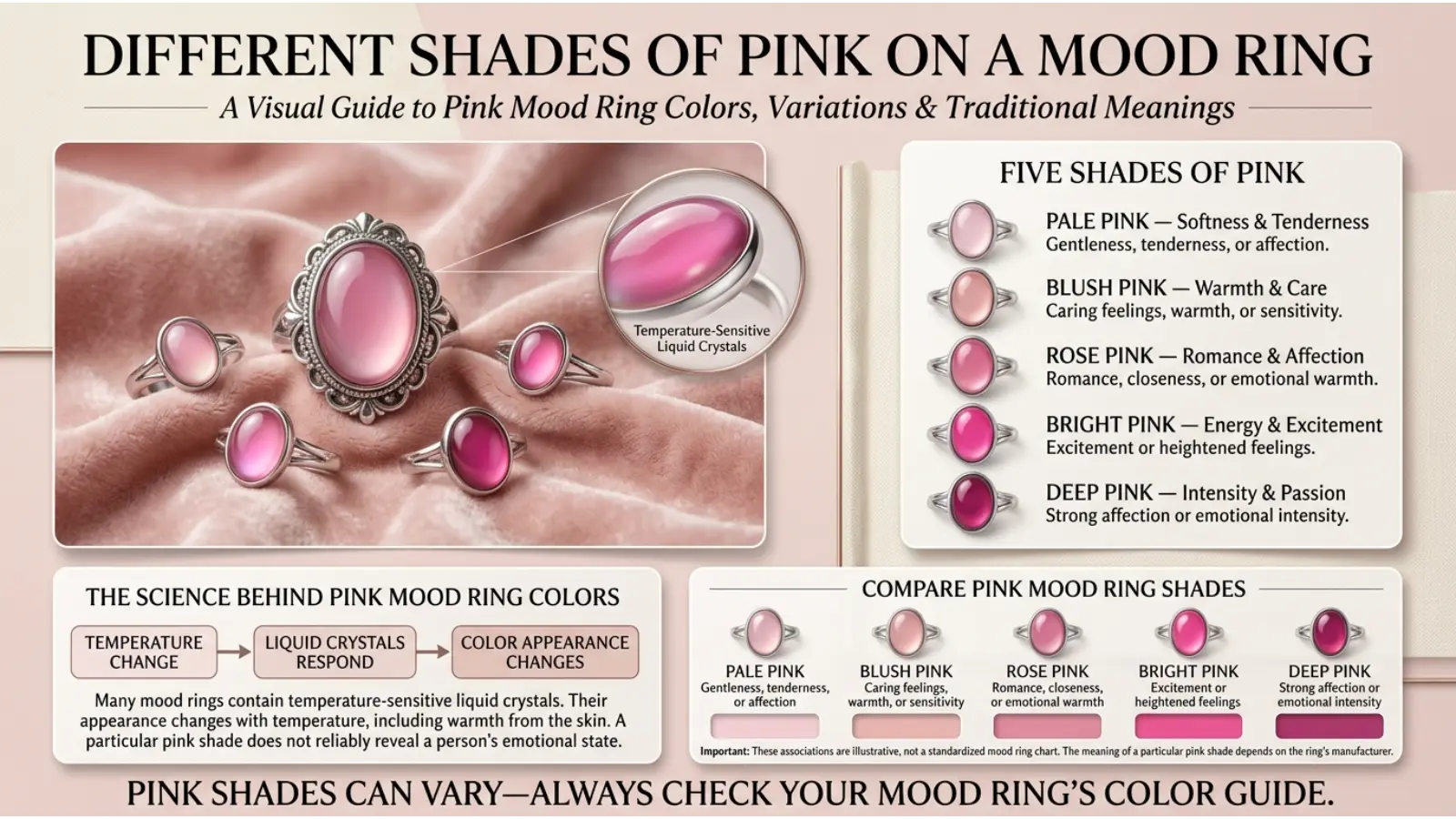 Different Shades of Pink on a Mood Ring