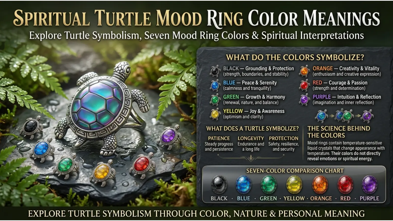 Spiritual Turtle Mood Ring Color Meanings
