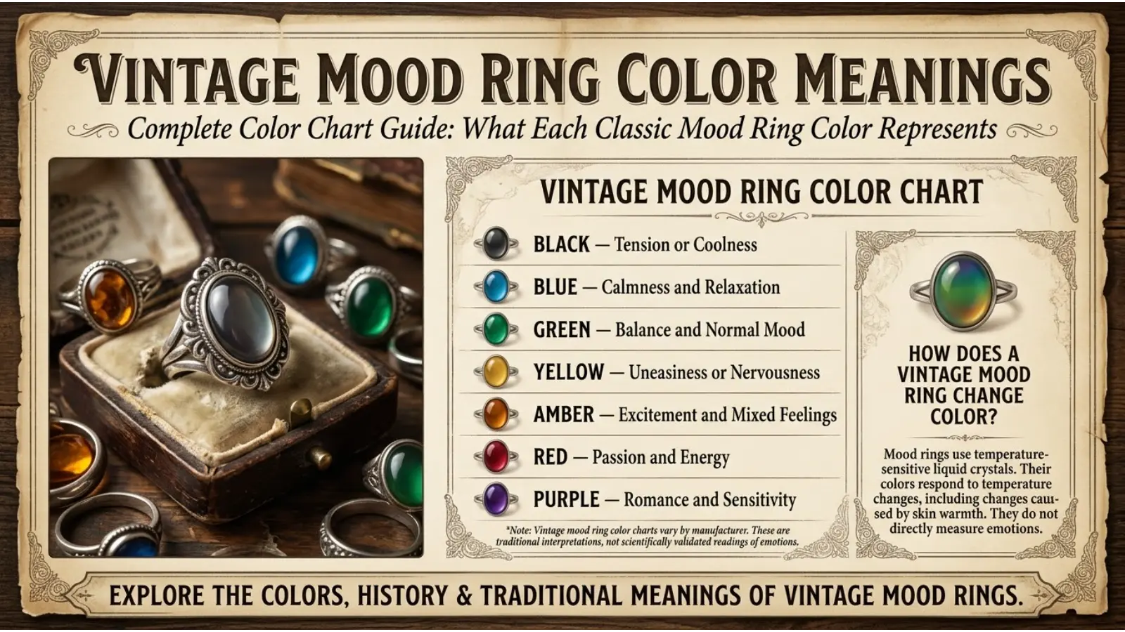 Vintage Mood Ring Color Meanings