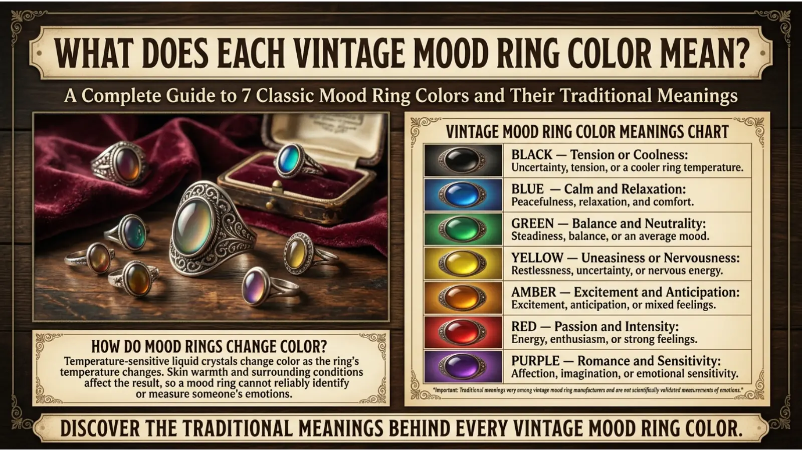 Blue Color Significance Vintage Mood Ring Color Meanings: Complete Color Chart Guide
